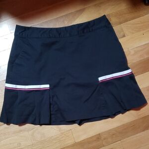 Tenniscore Black Skort Pleated Cotton Size 8 Athleisure Golf Tennis